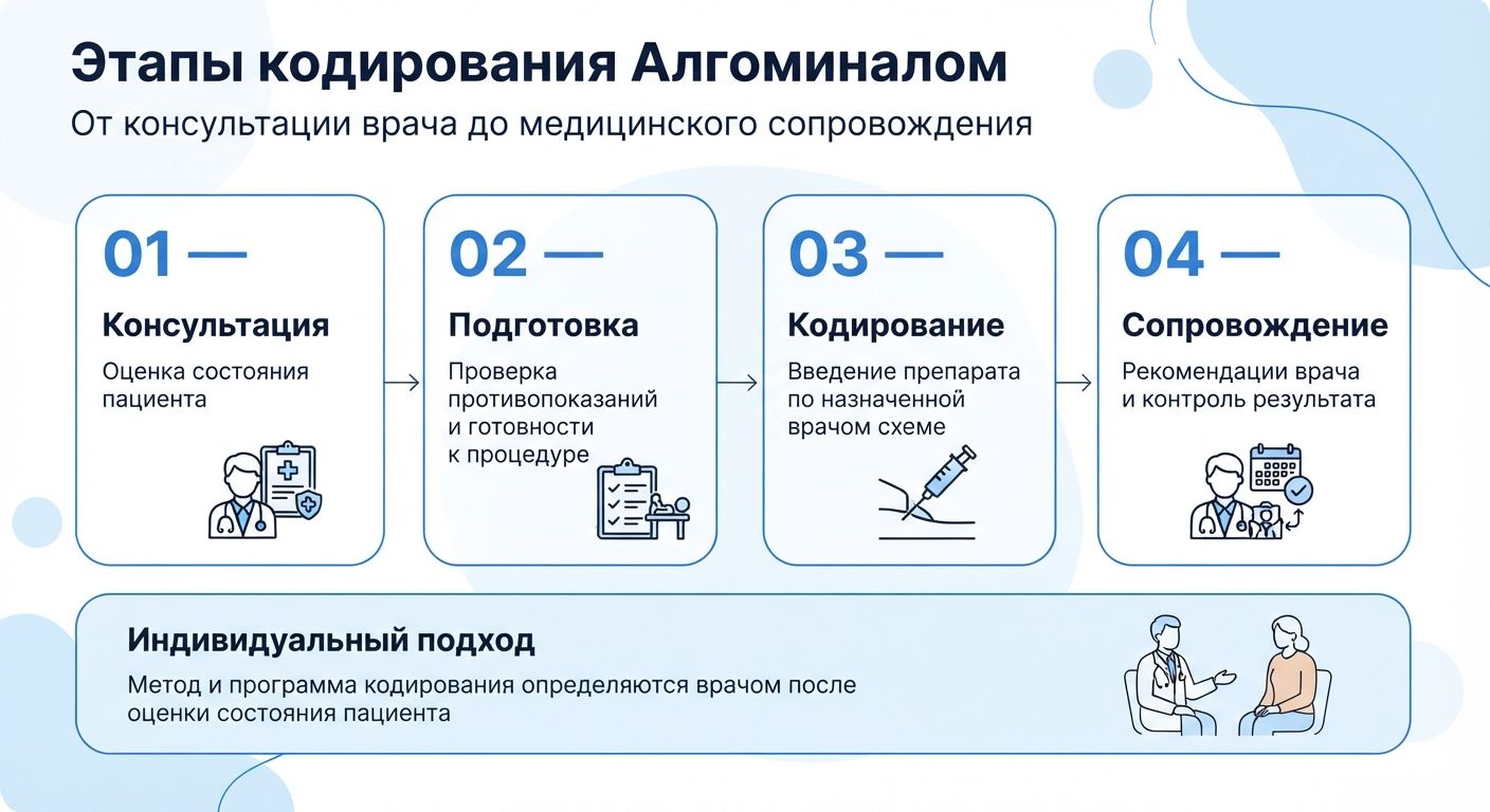 Кодирование препаратом «Алгоминал» в Карасуке инфографика